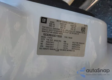 2010 Chevrolet Silverado 1500 Ls z USA, uszkodzony, nr VIN 1GCSCREA2AZ178530